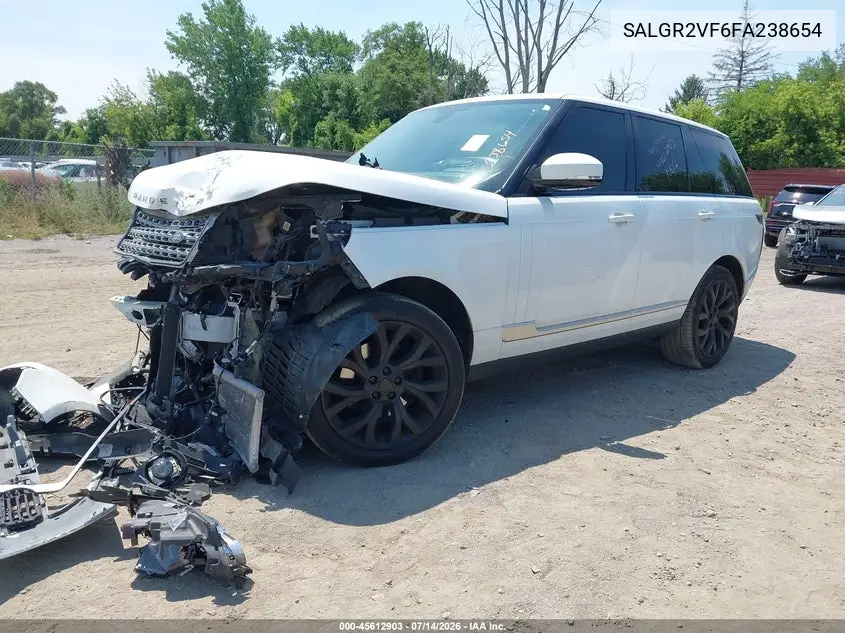2015 Land Rover Range Rover 3.0L V6 Supercharged VIN: SALGR2VF6FA238654 Lot: 45612903