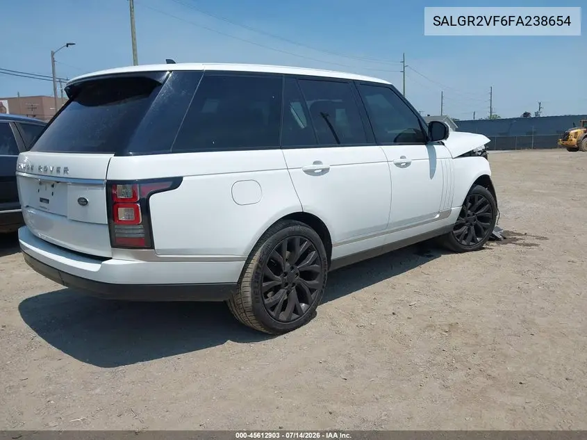 2015 Land Rover Range Rover 3.0L V6 Supercharged VIN: SALGR2VF6FA238654 Lot: 45612903