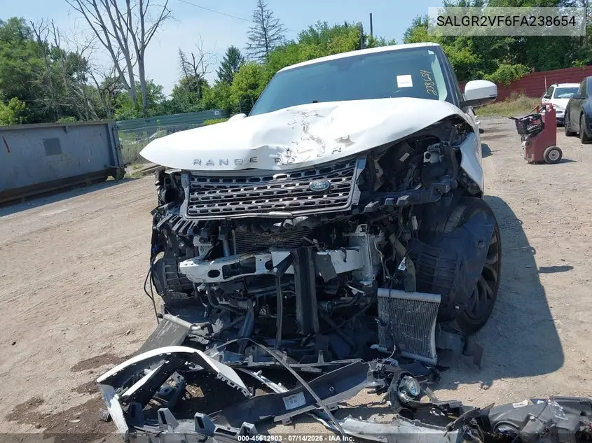 2015 Land Rover Range Rover 3.0L V6 Supercharged VIN: SALGR2VF6FA238654 Lot: 45612903