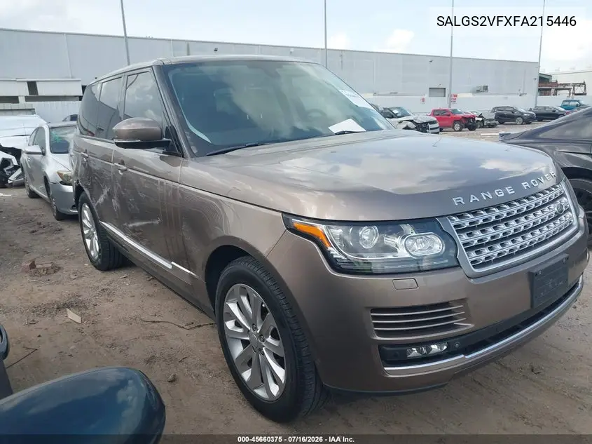 2015 Land Rover Range Rover 3.0L V6 Supercharged Hse VIN: SALGS2VFXFA215446 Lot: 45660375