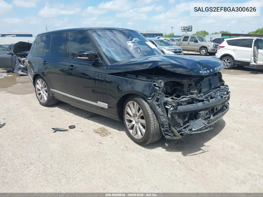 2016 Land Rover Range Rover 5.0L V8 Supercharged VIN: SALGS2EF8GA300626 Lot: 45268038