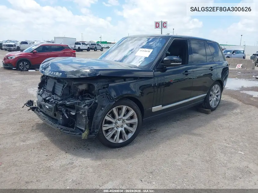 2016 Land Rover Range Rover 5.0L V8 Supercharged VIN: SALGS2EF8GA300626 Lot: 45268038