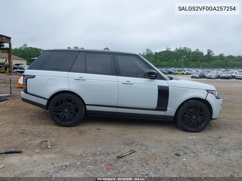 2016 Land Rover Range Rover 3.0L V6 Supercharged Hse VIN: SALGS2VF0GA257254 Lot: 45345476