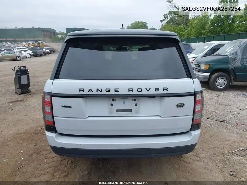 2016 Land Rover Range Rover 3.0L V6 Supercharged Hse VIN: SALGS2VF0GA257254 Lot: 45345476