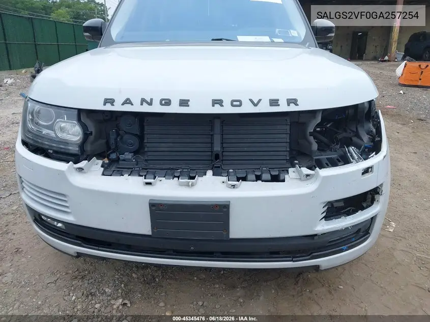 2016 Land Rover Range Rover 3.0L V6 Supercharged Hse VIN: SALGS2VF0GA257254 Lot: 45345476