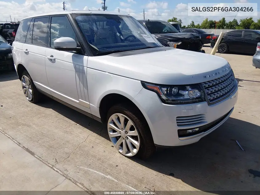 2016 Land Rover Range Rover 3.0L V6 Supercharged Hse VIN: SALGS2PF6GA304266 Lot: 45550669