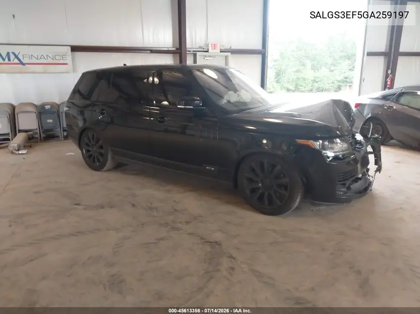 2016 Land Rover Range Rover 5.0L V8 Supercharged VIN: SALGS3EF5GA259197 Lot: 45613356