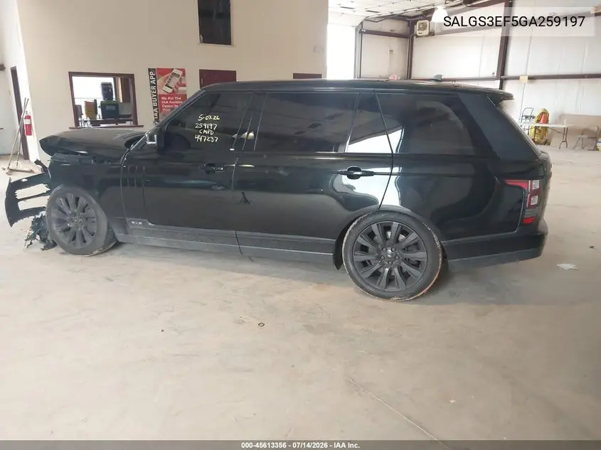 2016 Land Rover Range Rover 5.0L V8 Supercharged VIN: SALGS3EF5GA259197 Lot: 45613356