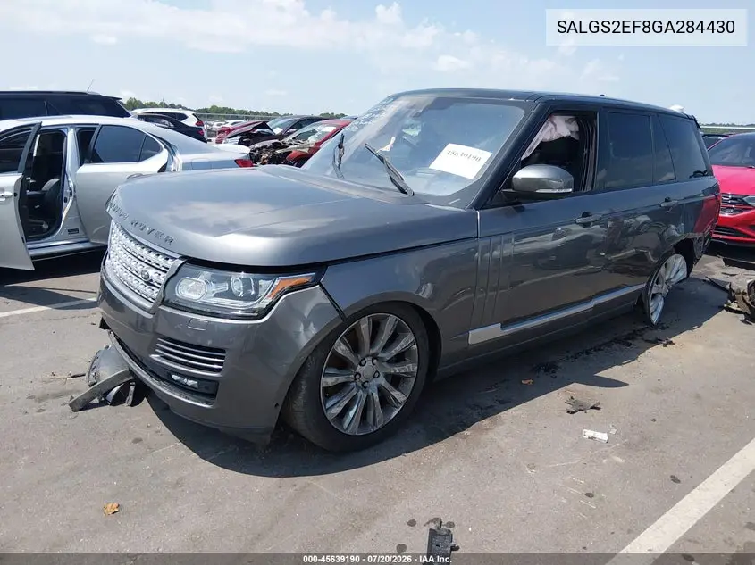 2016 Land Rover Range Rover 5.0L V8 Supercharged VIN: SALGS2EF8GA284430 Lot: 45639190