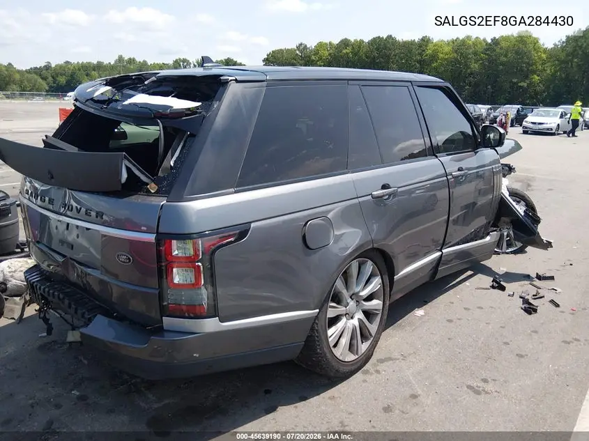 2016 Land Rover Range Rover 5.0L V8 Supercharged VIN: SALGS2EF8GA284430 Lot: 45639190