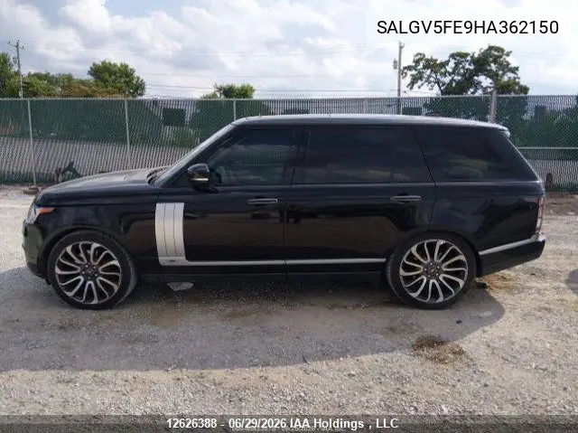 2017 Land Rover Range Rover 5.0L V8 Supercharged Autobiography VIN: SALGV5FE9HA362150 Lot: 12626388