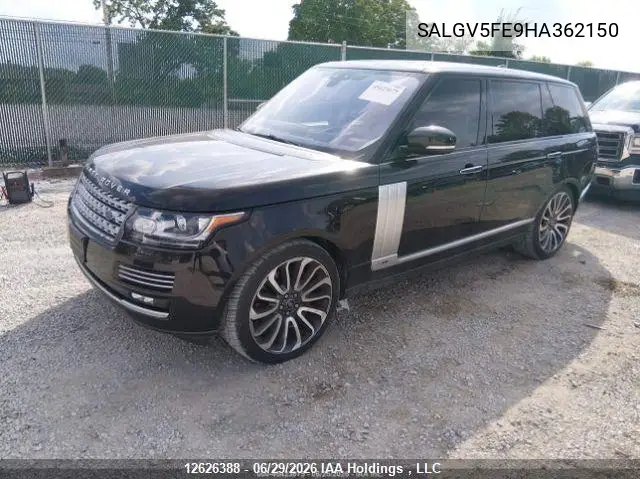 2017 Land Rover Range Rover 5.0L V8 Supercharged Autobiography VIN: SALGV5FE9HA362150 Lot: 12626388