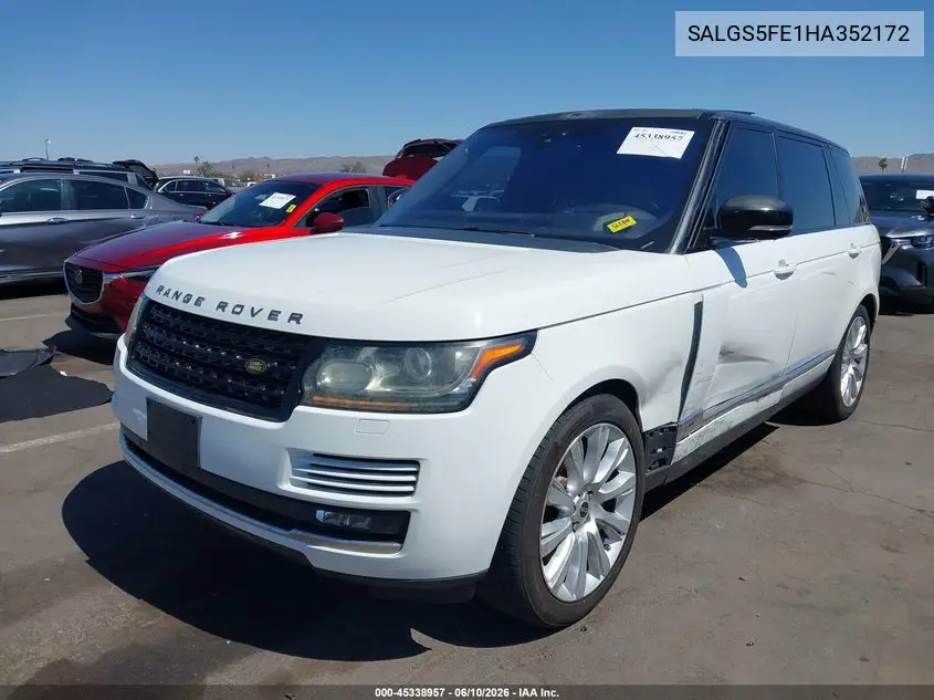 2017 Land Rover Range Rover 5.0L V8 Supercharged VIN: SALGS5FE1HA352172 Lot: 45338957