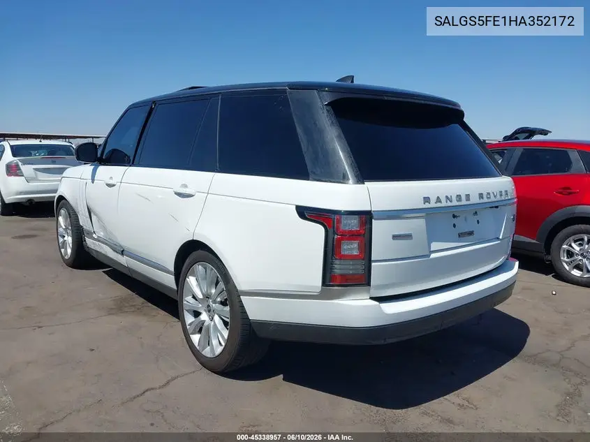 2017 Land Rover Range Rover 5.0L V8 Supercharged VIN: SALGS5FE1HA352172 Lot: 45338957