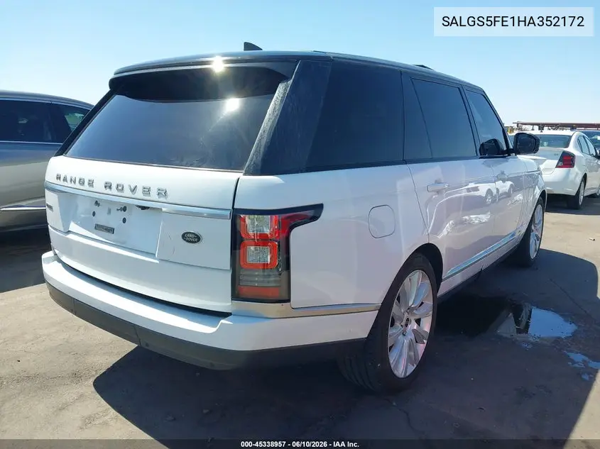 2017 Land Rover Range Rover 5.0L V8 Supercharged VIN: SALGS5FE1HA352172 Lot: 45338957