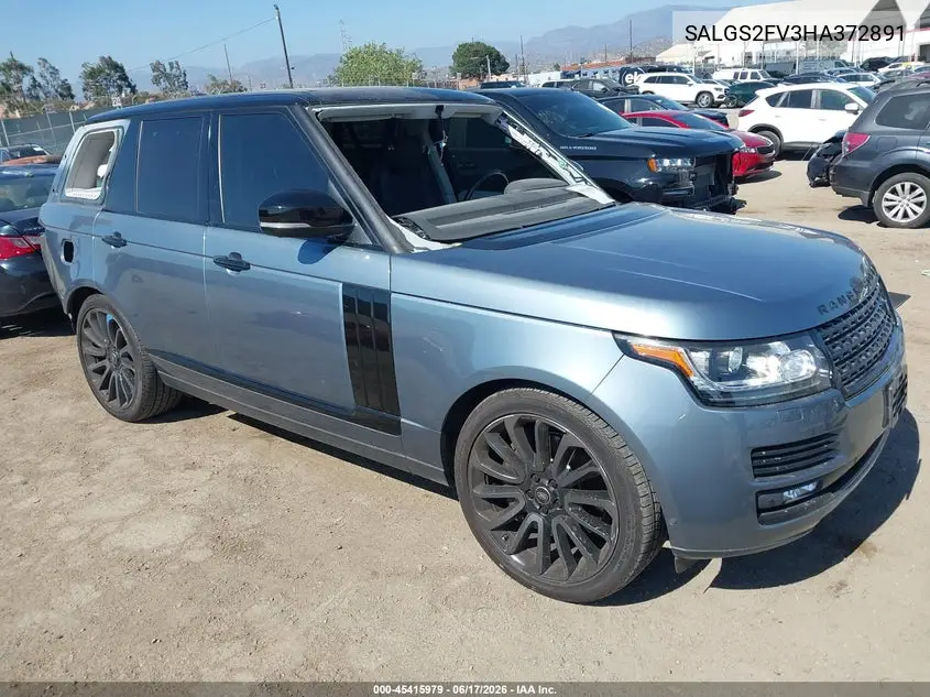 2017 Land Rover Range Rover 3.0L V6 Supercharged Hse VIN: SALGS2FV3HA372891 Lot: 45415979