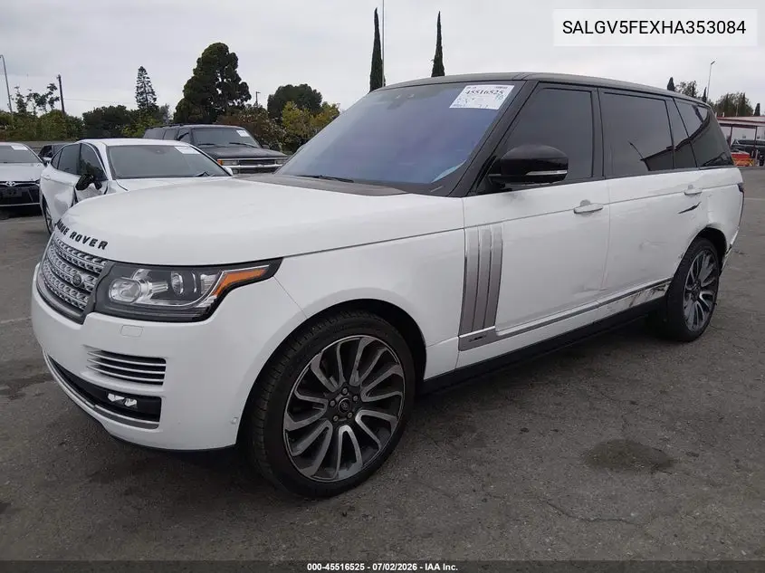 2017 Land Rover Range Rover 5.0L V8 Supercharged Autobiography VIN: SALGV5FEXHA353084 Lot: 45516525