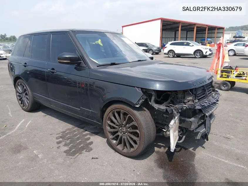 2017 Land Rover Range Rover 3.0L V6 Turbocharged Diesel Td6 VIN: SALGR2FK2HA330679 Lot: 45631614