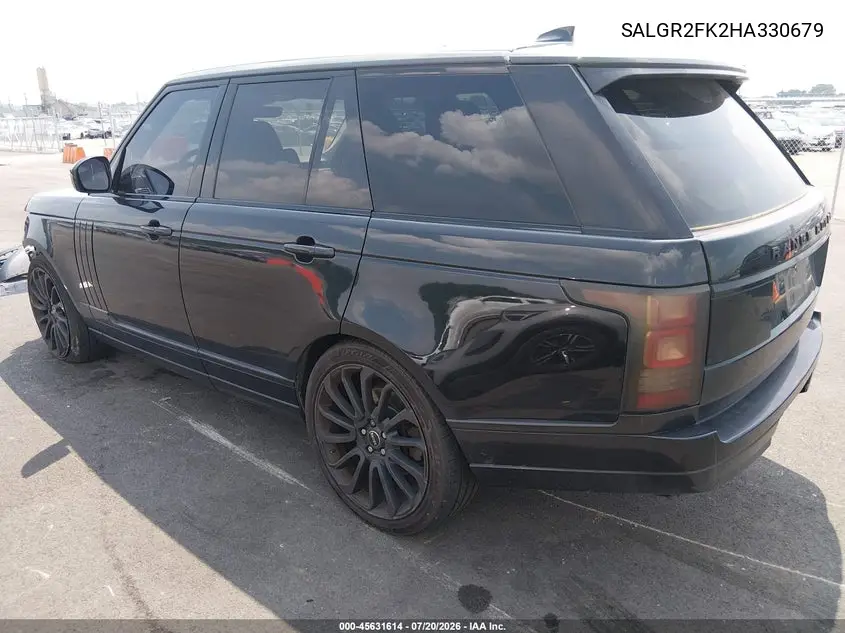 2017 Land Rover Range Rover 3.0L V6 Turbocharged Diesel Td6 VIN: SALGR2FK2HA330679 Lot: 45631614