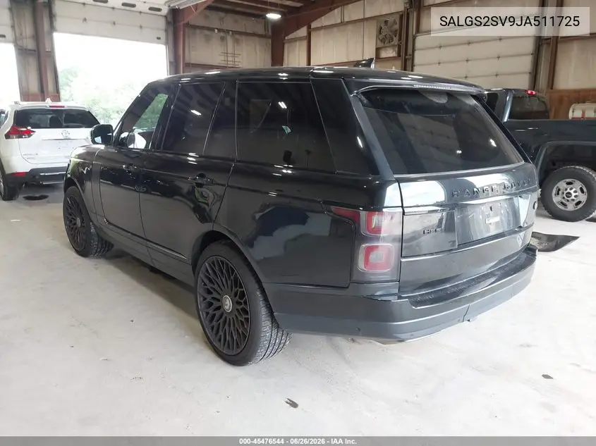 2018 Land Rover Range Rover 3.0L V6 Supercharged Hse VIN: SALGS2SV9JA511725 Lot: 45476544