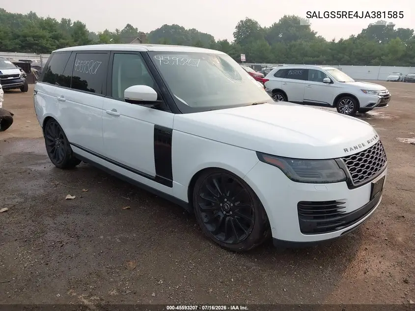 2018 Land Rover Range Rover 5.0L V8 Supercharged VIN: SALGS5RE4JA381585 Lot: 45593207