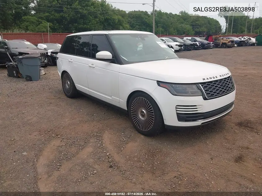 2018 Land Rover Range Rover 5.0L V8 Supercharged VIN: SALGS2RE3JA503898 Lot: 45618182