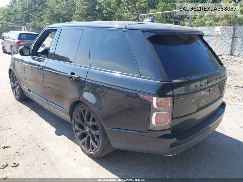 2018 Land Rover Range Rover 5.0L V8 Supercharged VIN: SALGS2REXJA388037 Lot: 45664346