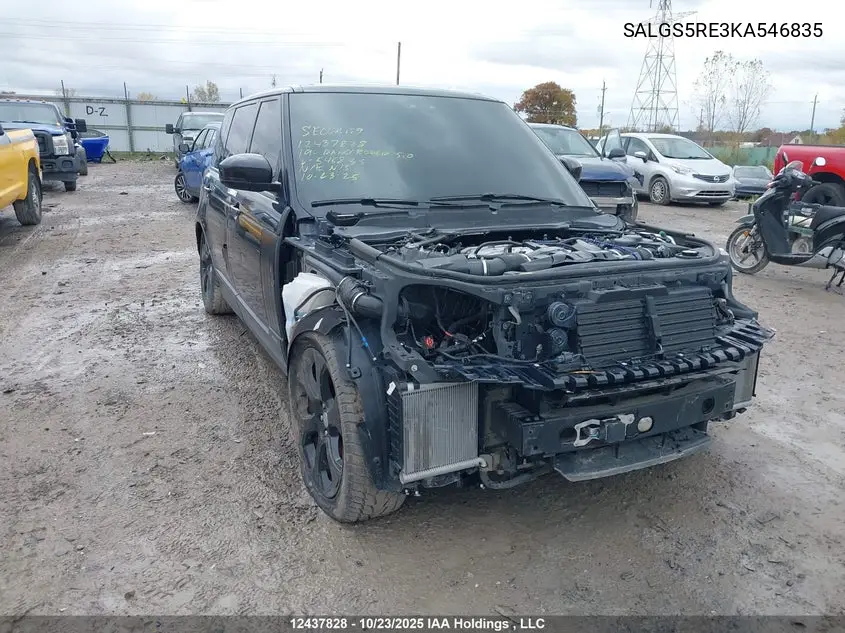 2019 Land Rover Range Rover 5.0L V8 Supercharged VIN: SALGS5RE3KA546835 Lot: 12437828