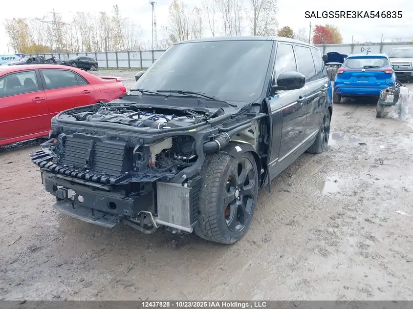 2019 Land Rover Range Rover 5.0L V8 Supercharged VIN: SALGS5RE3KA546835 Lot: 12437828