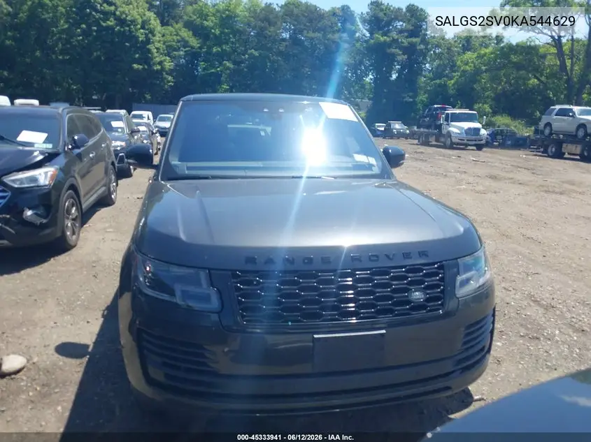 2019 Land Rover Range Rover 3.0L V6 Supercharged Hse VIN: SALGS2SV0KA544629 Lot: 45333941