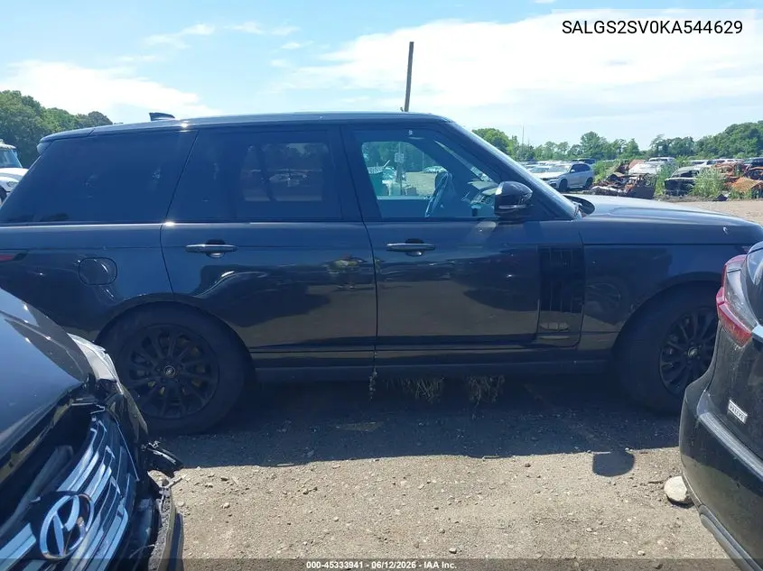 2019 Land Rover Range Rover 3.0L V6 Supercharged Hse VIN: SALGS2SV0KA544629 Lot: 45333941