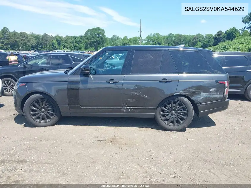 2019 Land Rover Range Rover 3.0L V6 Supercharged Hse VIN: SALGS2SV0KA544629 Lot: 45333941