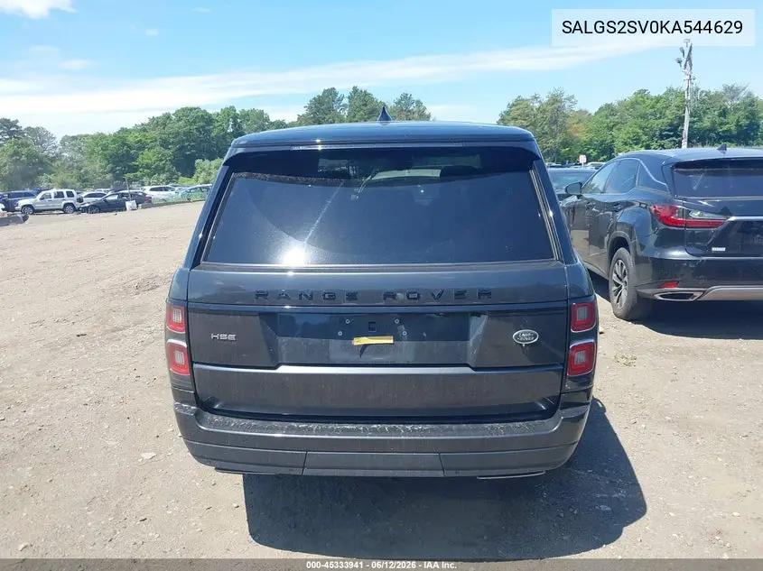 2019 Land Rover Range Rover 3.0L V6 Supercharged Hse VIN: SALGS2SV0KA544629 Lot: 45333941