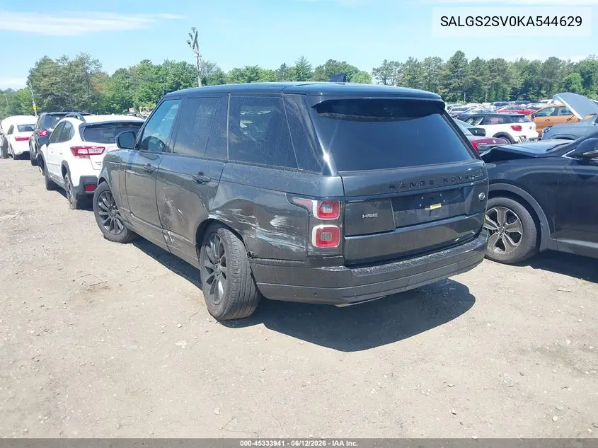 2019 Land Rover Range Rover 3.0L V6 Supercharged Hse VIN: SALGS2SV0KA544629 Lot: 45333941