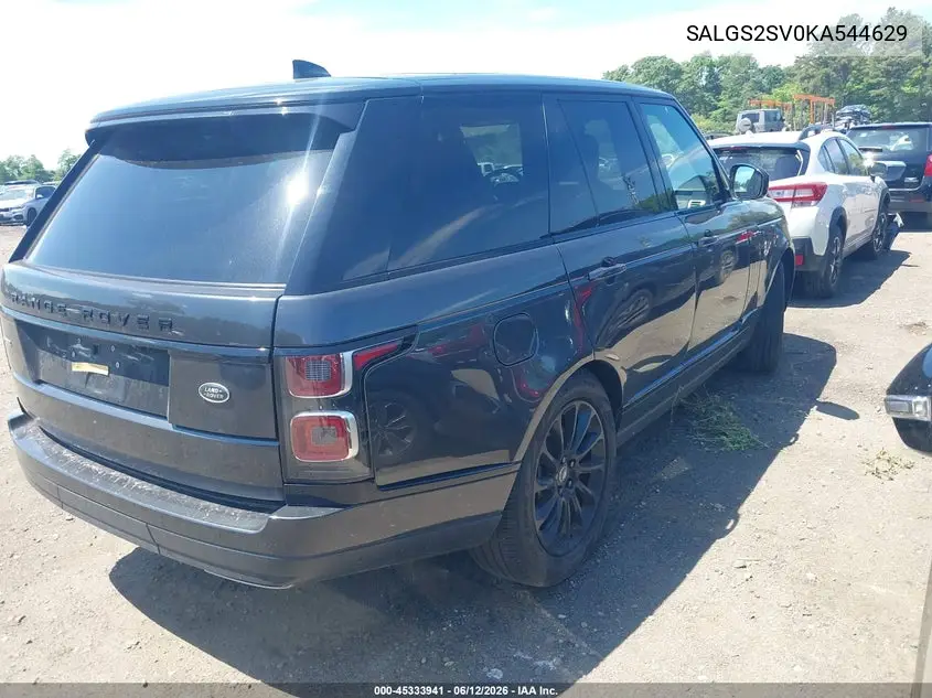 2019 Land Rover Range Rover 3.0L V6 Supercharged Hse VIN: SALGS2SV0KA544629 Lot: 45333941