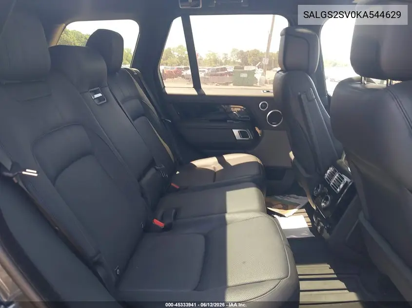 2019 Land Rover Range Rover 3.0L V6 Supercharged Hse VIN: SALGS2SV0KA544629 Lot: 45333941