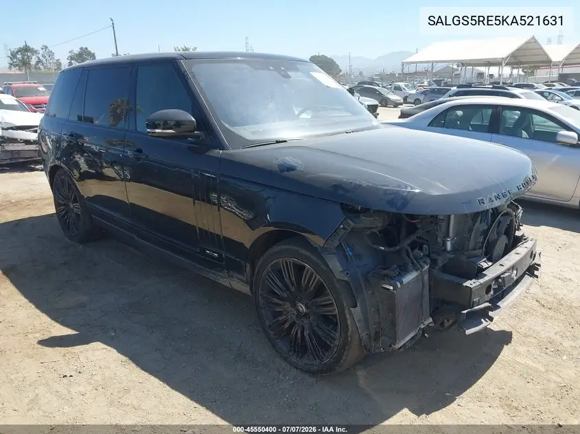 2019 Land Rover Range Rover 5.0L V8 Supercharged VIN: SALGS5RE5KA521631 Lot: 45550400