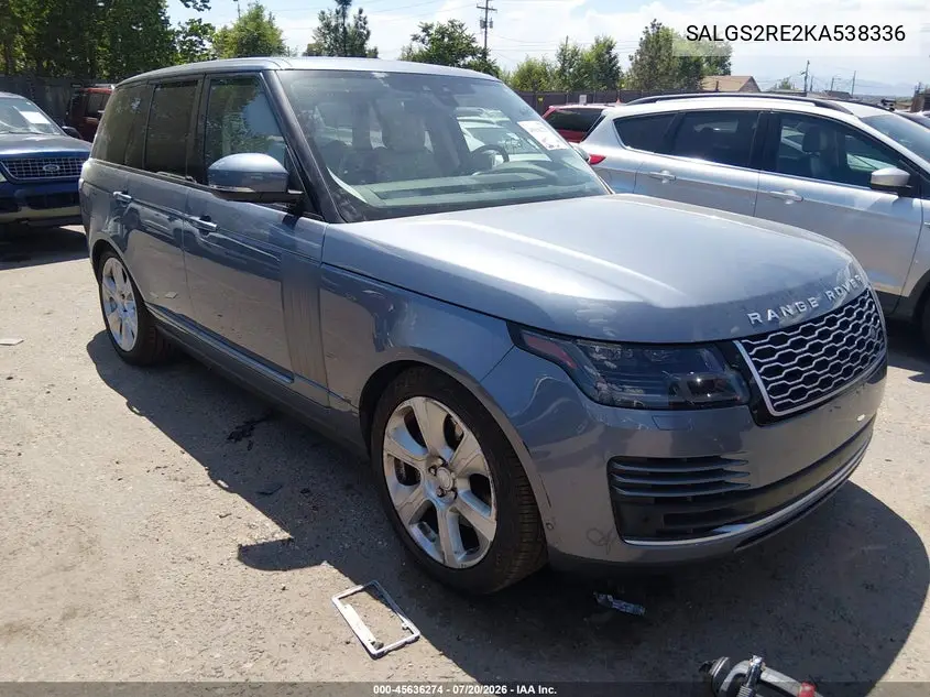 2019 Land Rover Range Rover 5.0L V8 Supercharged VIN: SALGS2RE2KA538336 Lot: 45636274