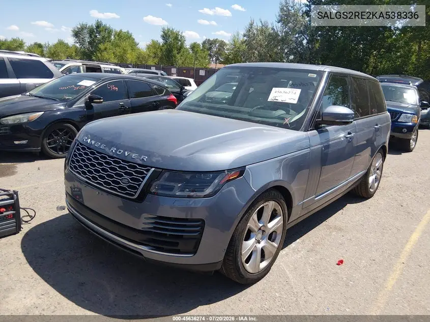 2019 Land Rover Range Rover 5.0L V8 Supercharged VIN: SALGS2RE2KA538336 Lot: 45636274