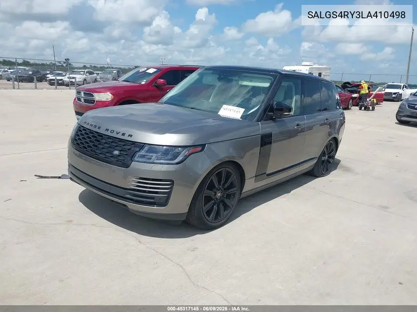 2020 Land Rover Range Rover Hse VIN: SALGS4RY3LA410498 Lot: 45317145