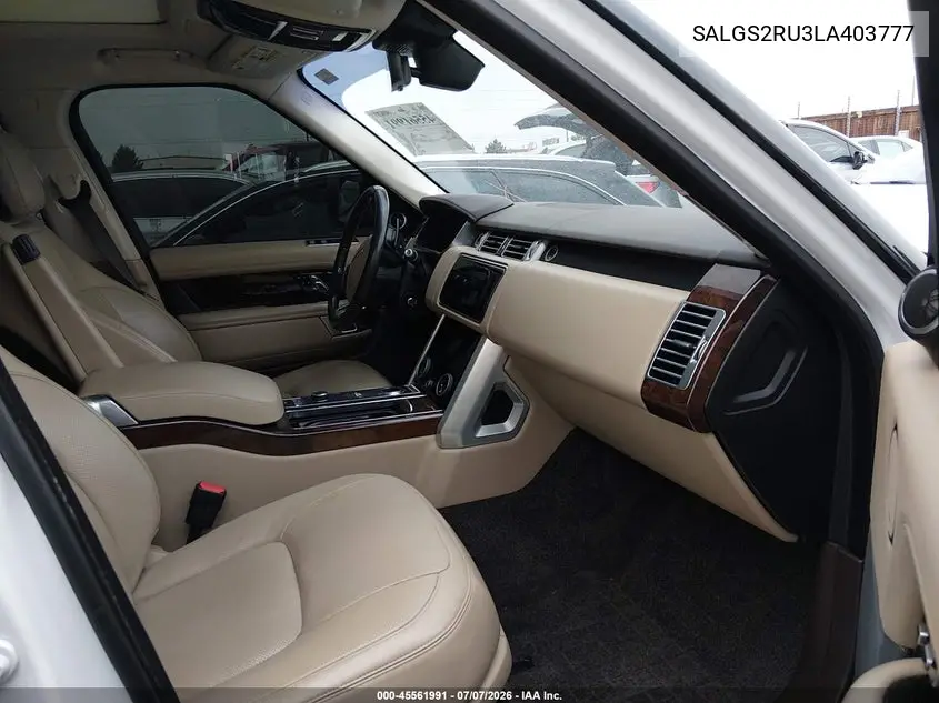 2020 Land Rover Range Rover Hse VIN: SALGS2RU3LA403777 Lot: 45561991
