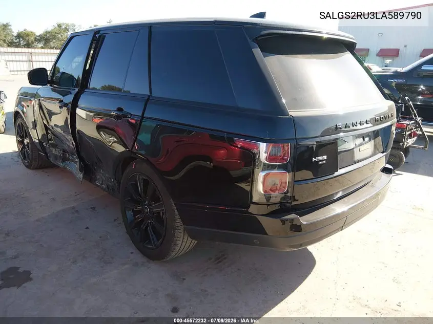 2020 Land Rover Range Rover Hse VIN: SALGS2RU3LA589790 Lot: 45572232