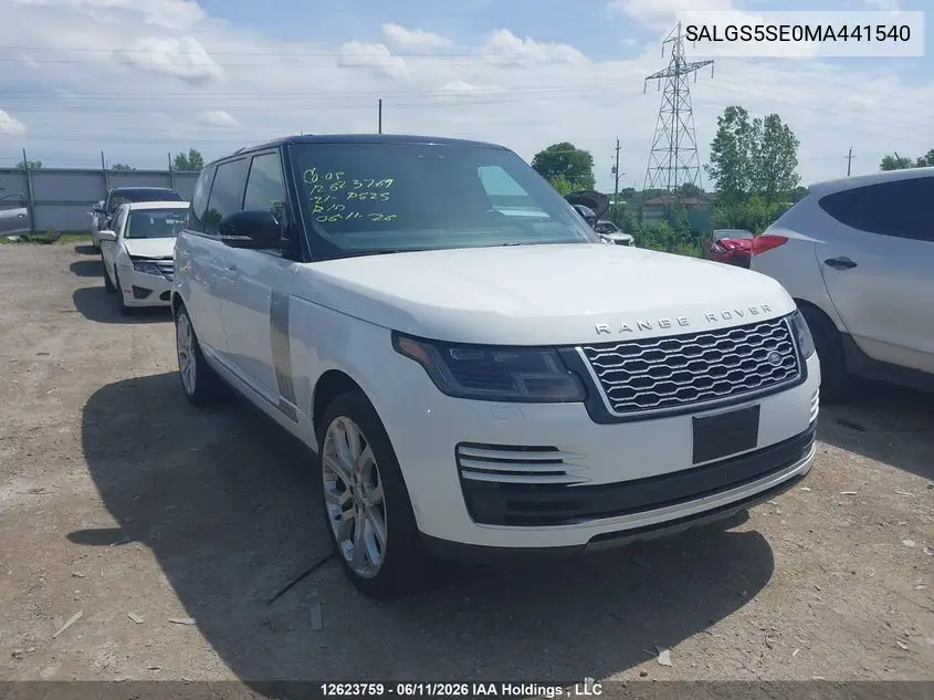 2021 Land Rover Range Rover P525 Westminster VIN: SALGS5SE0MA441540 Lot: 12623759