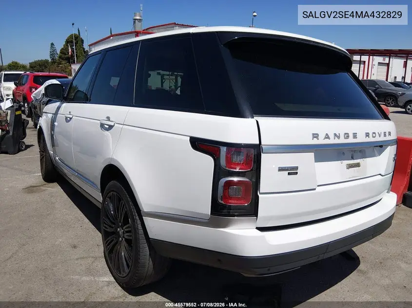 2021 Land Rover Range Rover Autobiography VIN: SALGV2SE4MA432829 Lot: 45579552