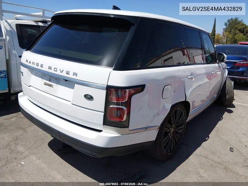 2021 Land Rover Range Rover Autobiography VIN: SALGV2SE4MA432829 Lot: 45579552