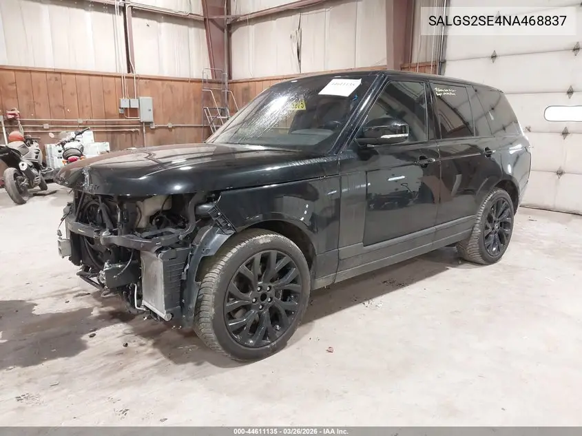 2022 Land Rover Range Rover P525 Westminster VIN: SALGS2SE4NA468837 Lot: 44611135