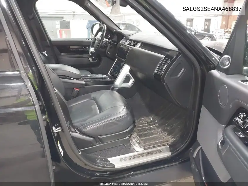 2022 Land Rover Range Rover P525 Westminster VIN: SALGS2SE4NA468837 Lot: 44611135