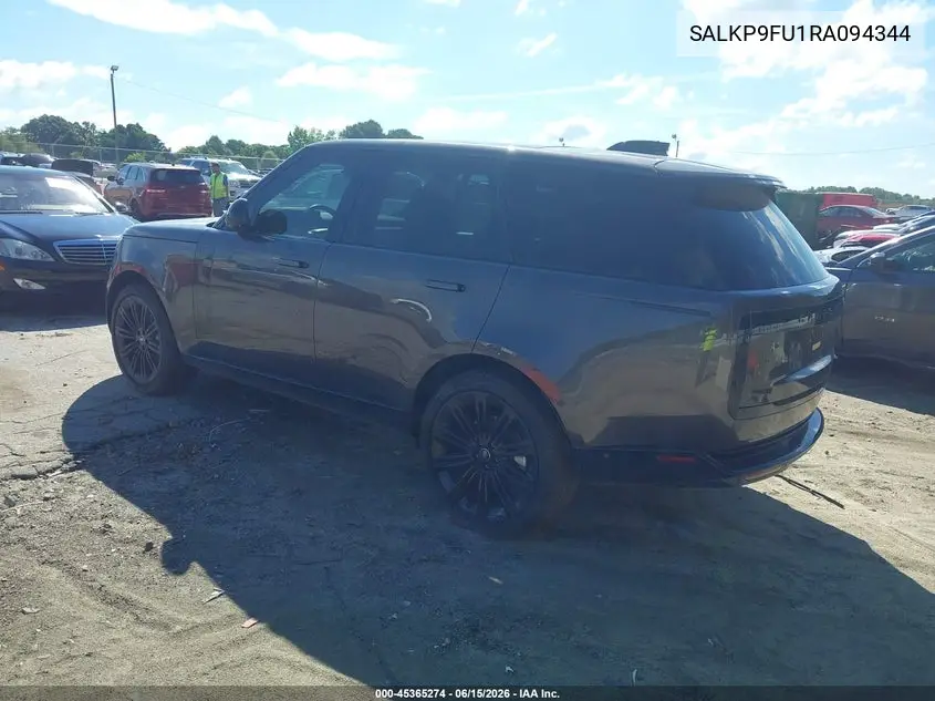 2024 Land Rover Range Rover P400 Se VIN: SALKP9FU1RA094344 Lot: 45365274