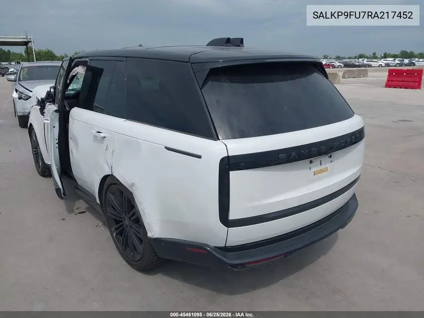 2024 Land Rover Range Rover P400 Se VIN: SALKP9FU7RA217452 Lot: 45461095