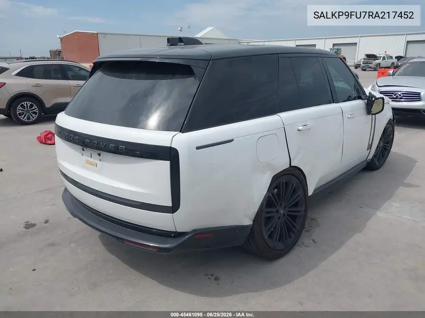 2024 Land Rover Range Rover P400 Se VIN: SALKP9FU7RA217452 Lot: 45461095